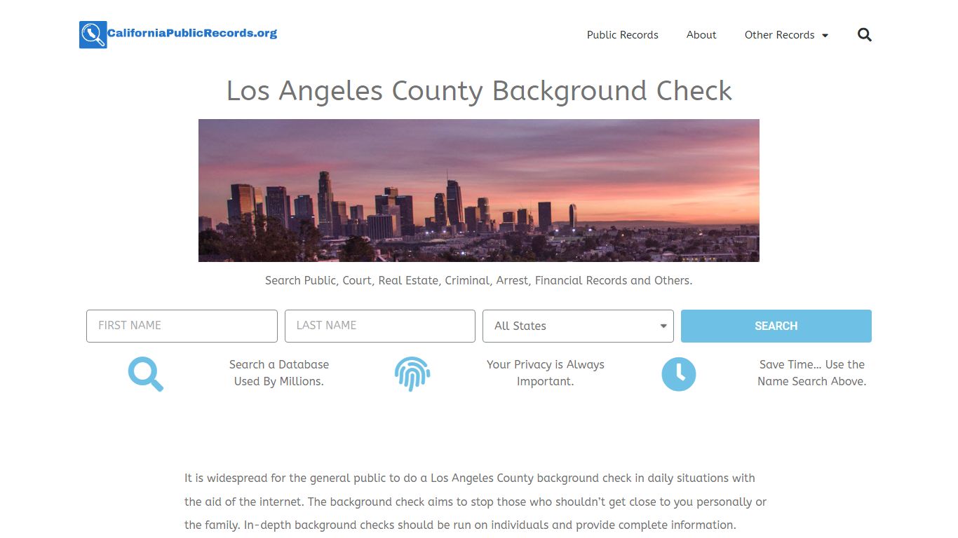 Los Angeles County Background Check | CaliforniaPublicRecords.org