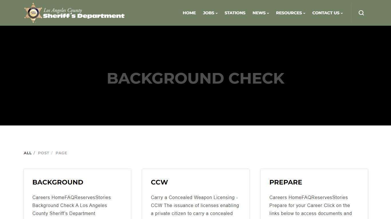 background check - Los Angeles County Sheriff's Department