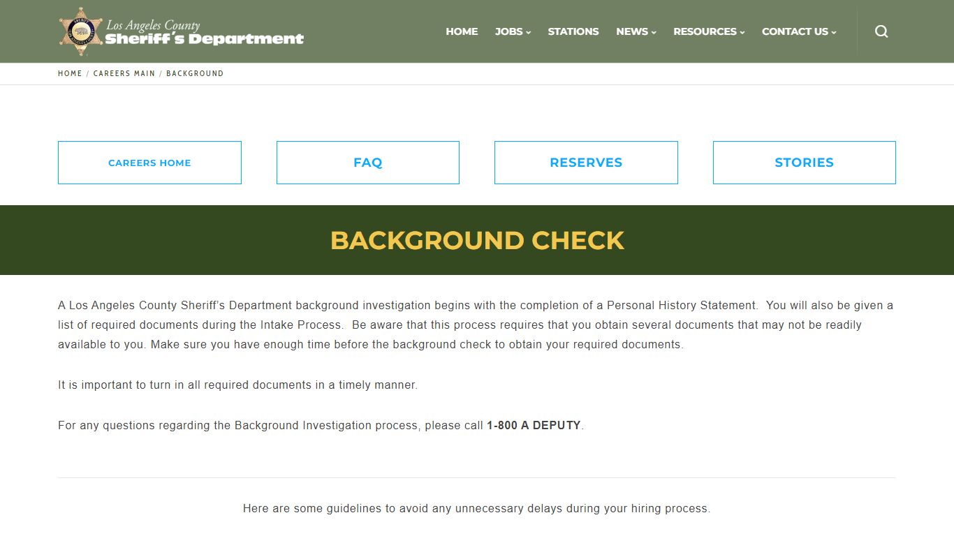 Background | Los Angeles County Sheriff's Department